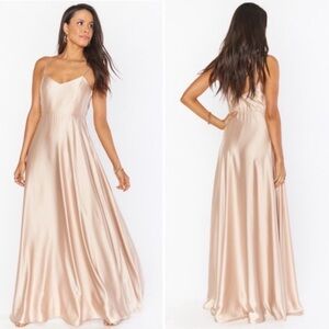 Show Me your Mumu Faith Champagne Gold V Neck Maxi Dress NWOT